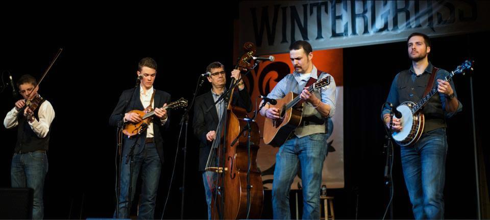 North Country at the Wintergrass Bluegrass festival in 2017 in Bellevue, WA. Left to right: Michael Kilby, Zach Top, Kent Powell, Norm Olsen, and Will. Photo by Eric Frommer.