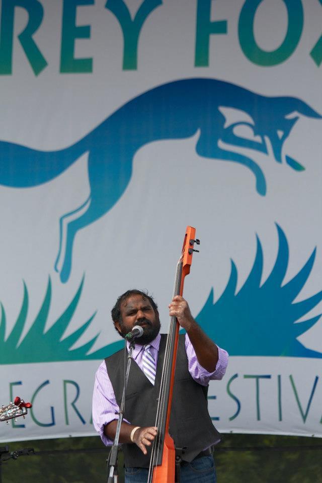 Sav performing with the Dixie Bee-Liners at the 2012 Grey Fox Bluegrass Festival in Oak Hill, NY.